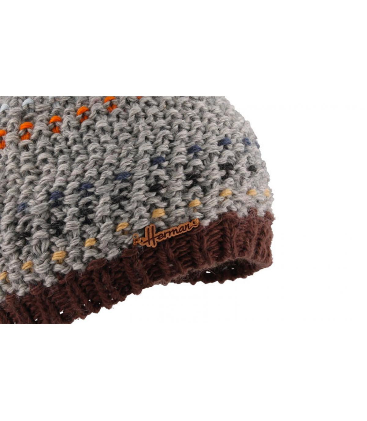 bonnet pompon enfant gris